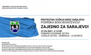 Protestna vožnja kroz Sarajevo i podrška Bogićeviću