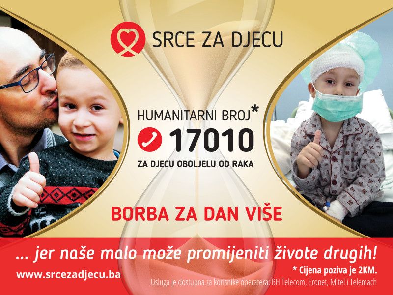 Udruženje 'Srce za djecu oboljelu od raka' pokreće kampanju 'Borba za dan više'