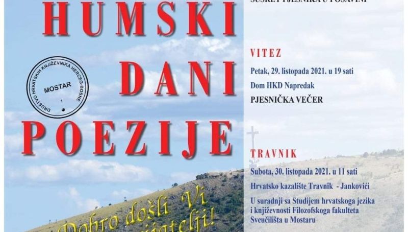 Književna manifestacija 'XXII. Humski dani poezije' u Travniku i Vitezu