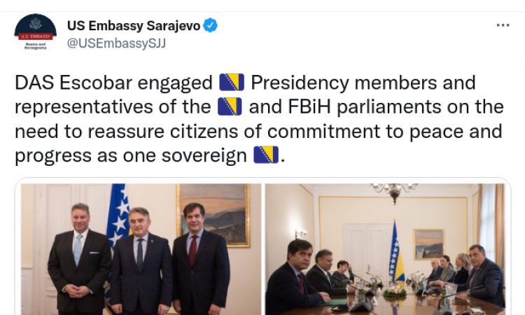 SAD: Bh. lideri da uvjere građane u svoju opredijeljenost za mir i napredak