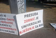 Građani se okupljaju pred OHR-om: Presuda Zornić je univerzalno rješenje za BiH