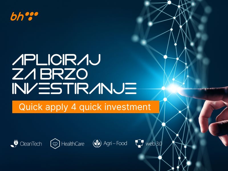 Apliciraj za brzo investiranje u svoj startup u iznosu do 200.000 KM!