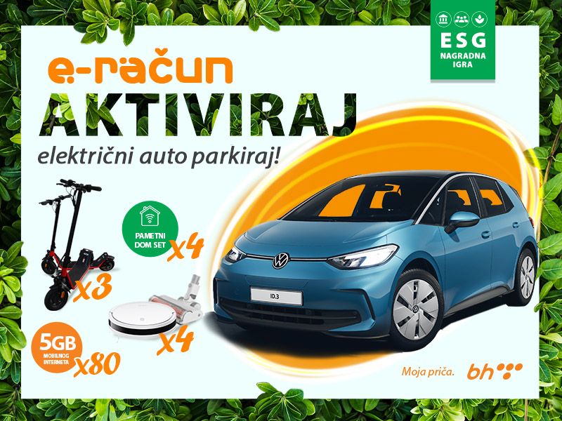 BH TELECOM NAGRADNA IGRA: E-račun aktiviraj, električni auto parkiraj!