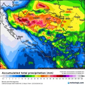 BHMETEO.ba: Detaljna prognoza padavina u BiH