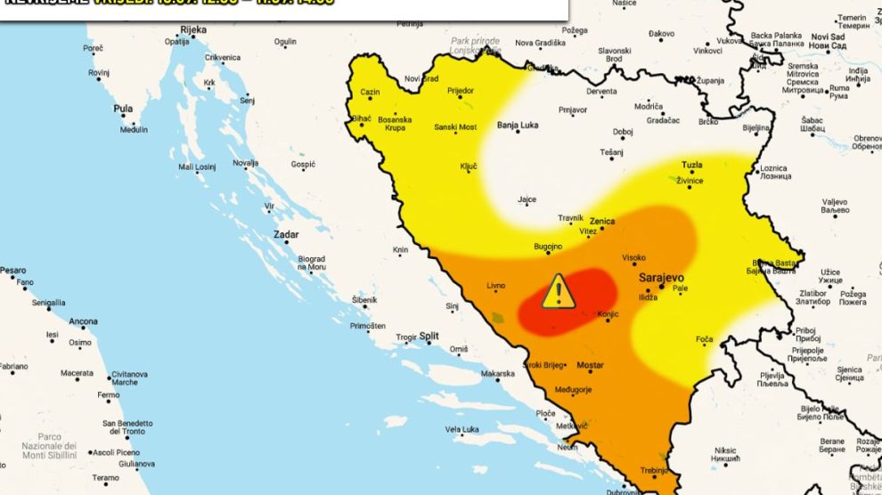 Evo gdje se večeras očekuju obilnije padavine