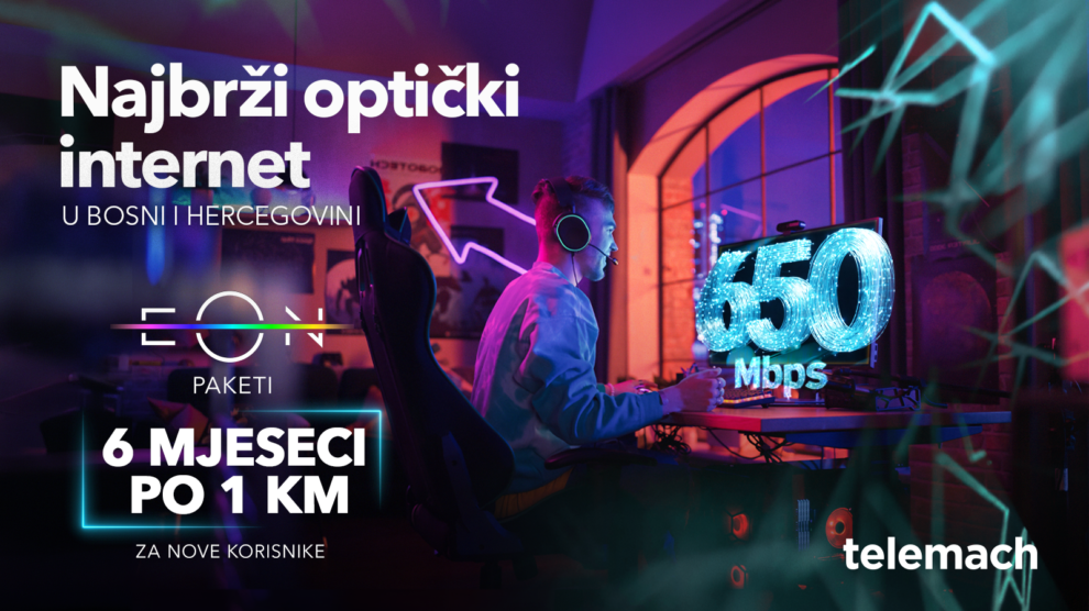 Telemach donosi najbrži optički internet do 650 Mbps u EON paketima